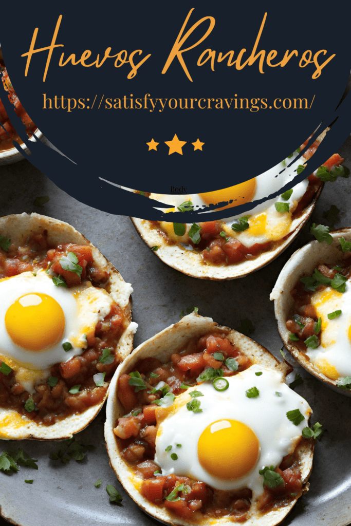 Huevos Rancheros served in individual tortilla bowls garnished with fresh cilantro and a side of salsa.