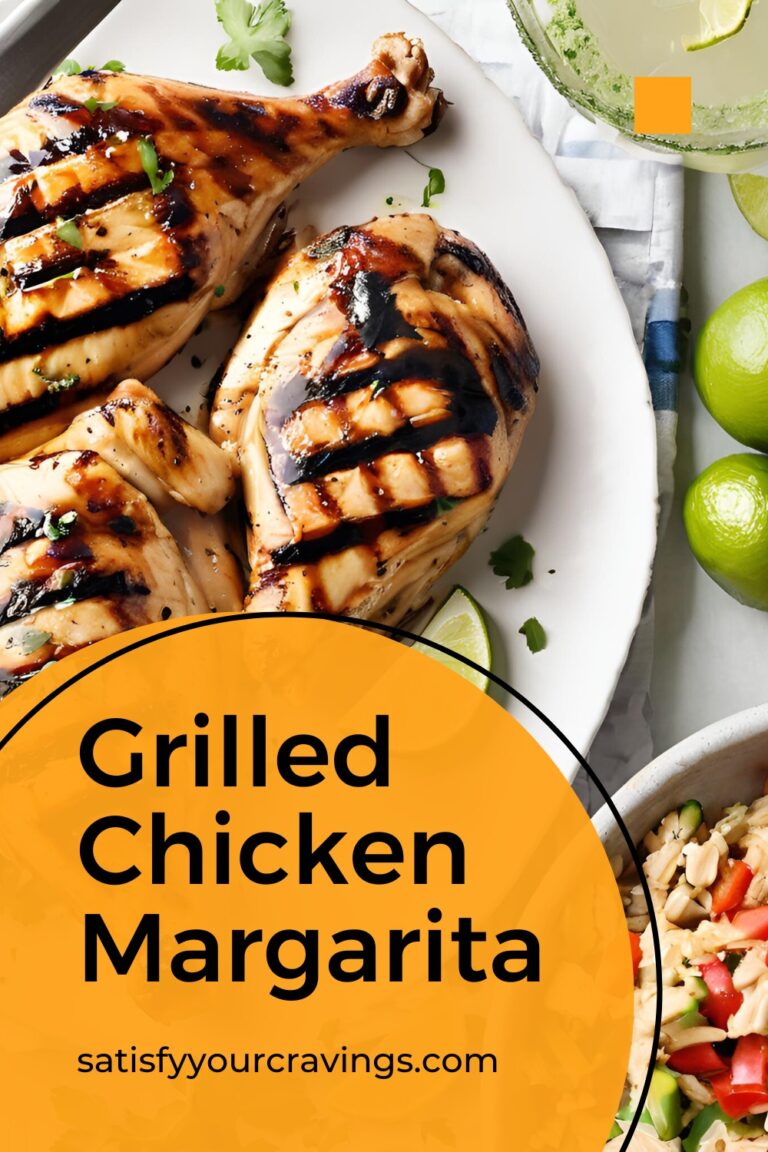 Grilled Margarita Chicken garnished with fresh cilantro and lime slices on a white plate, accompanied by a side of colorful cilantro-lime corn salad, emphasizing a vibrant and healthy dinner option.