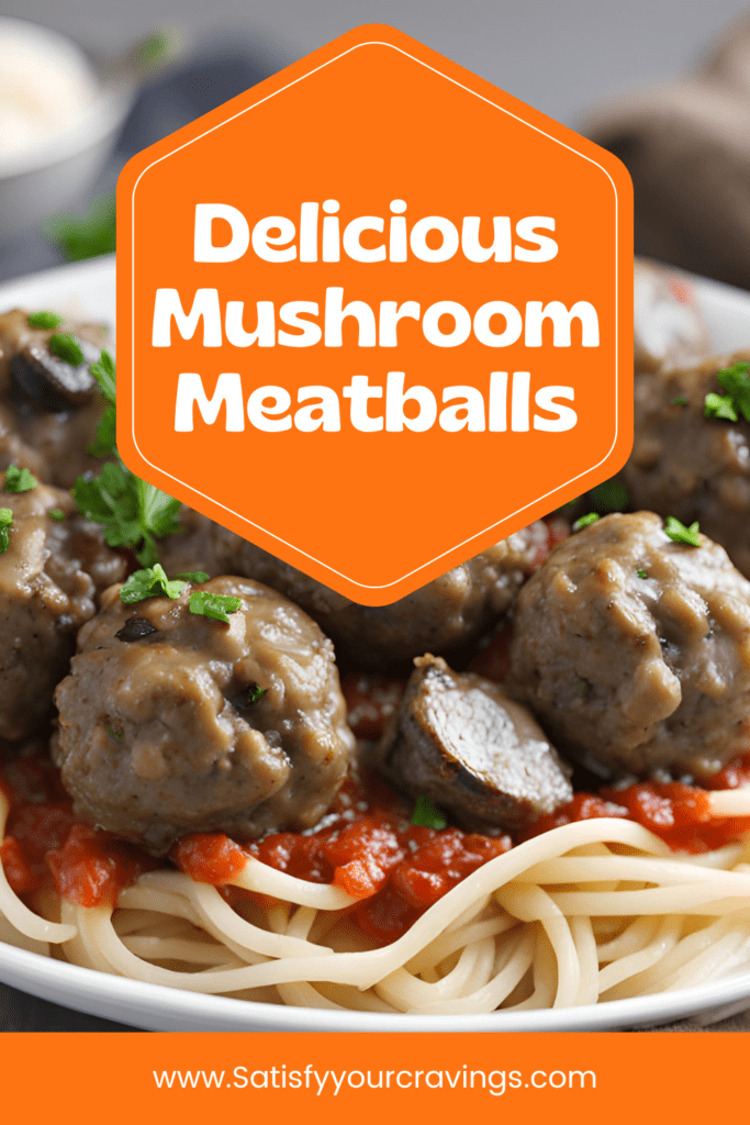 Delicious homemade mushroom meatballs served over spaghetti with tomato sauce garnished with fresh parsley, perfect for vegetarian dinner ideas.