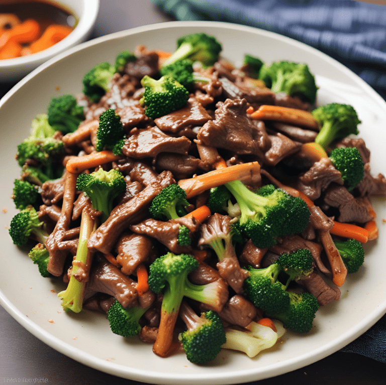 Delicious Beef and Broccoli Stir Fry on a Plate