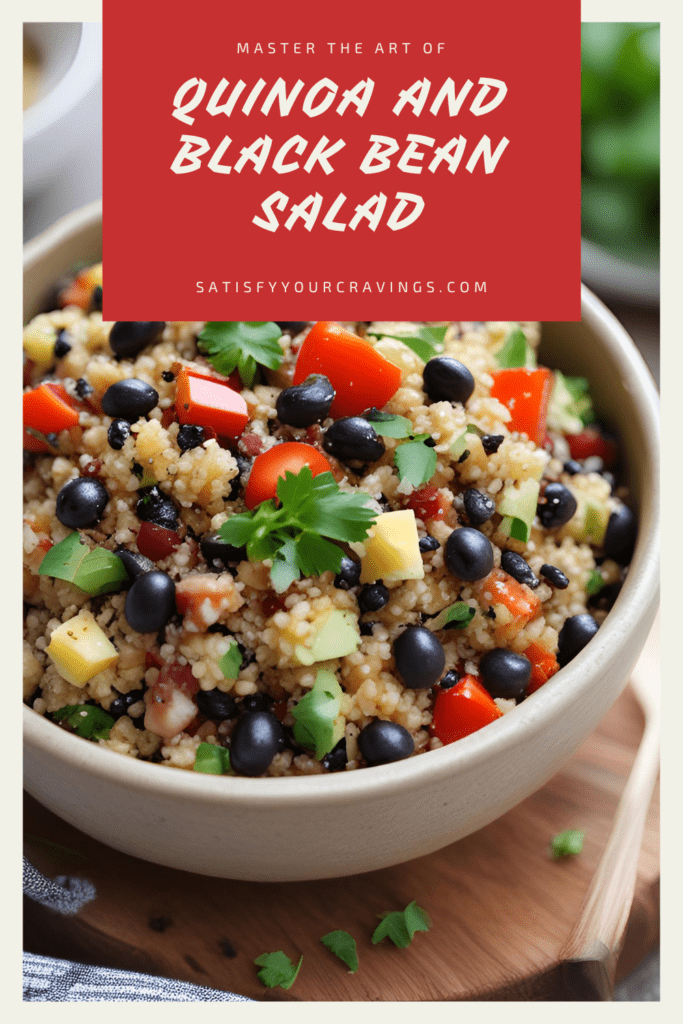 Quinoa and Black Bean Salad with Diced Vegetables and Cilantro