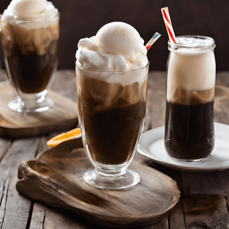 Three glasses of root beer floats with vanilla ice cream and straws.