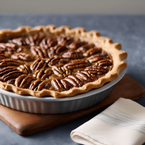 Classic pecan pie close-up