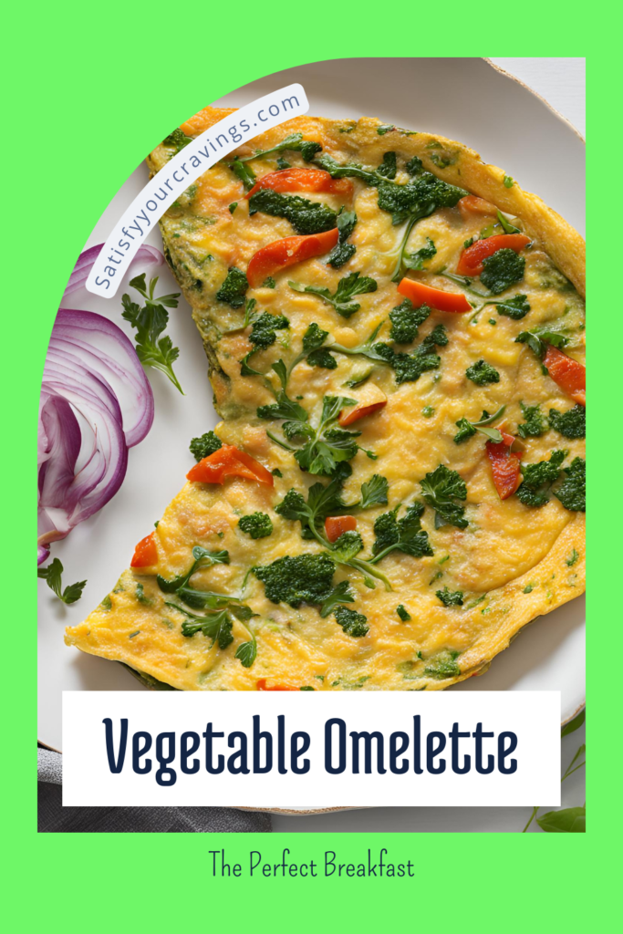 Healthy Vegetable Omelette with Tomatoes and Garlic on a Plate