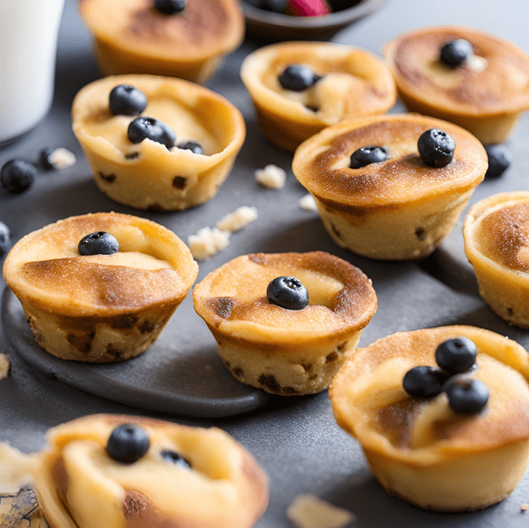 Blueberry Mini Pancake Bites on a baking sheet.