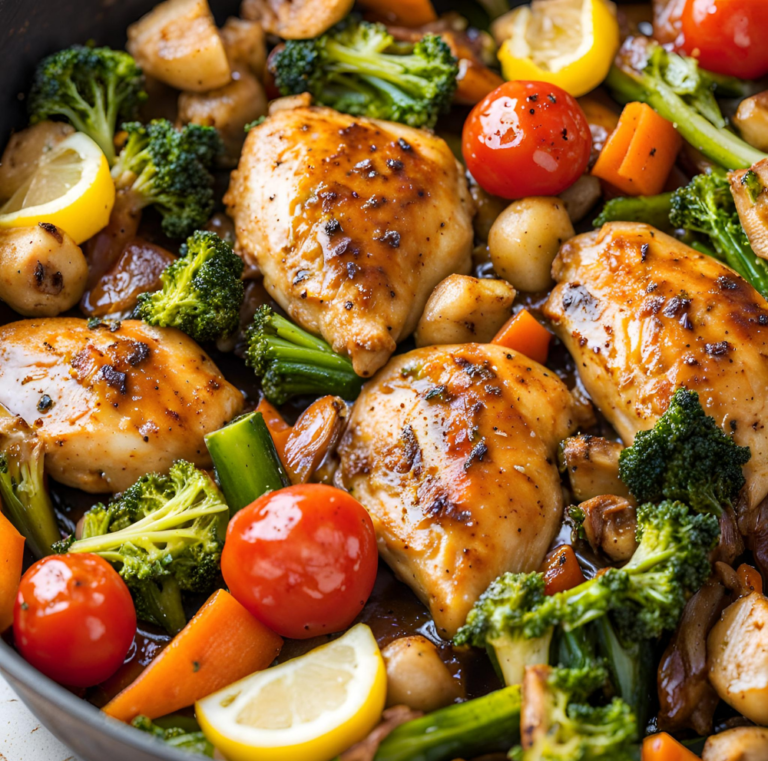 One-Pan Honey Garlic Chicken and Vegetables