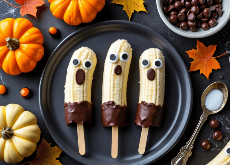 Fun and Playful Banana Ghosts on a Plate