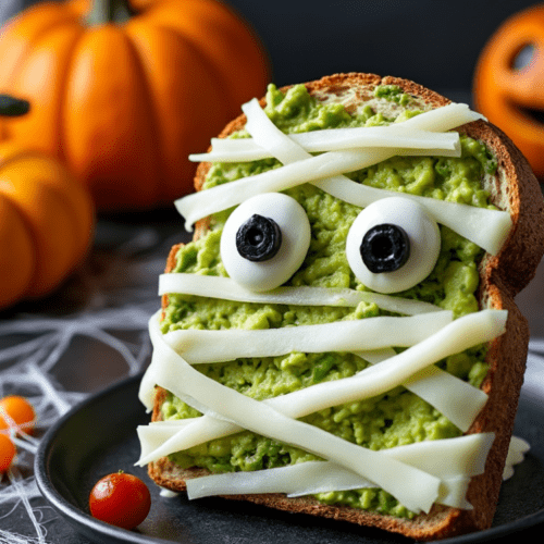 Fun Halloween Breakfast Idea: Mummy Wrapped Avocado Toast