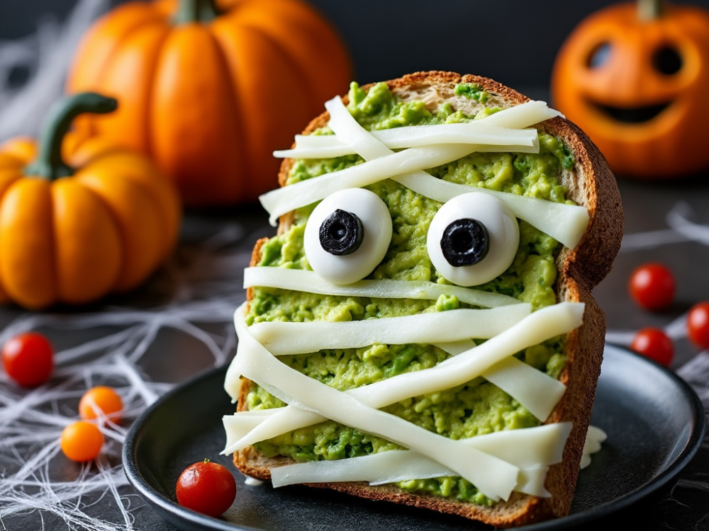 Fun Halloween Breakfast Idea: Mummy Wrapped Avocado Toast