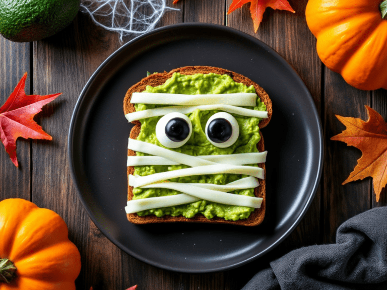 Spooky Mummy Toast – Halloween Avocado Breakfast Recipe