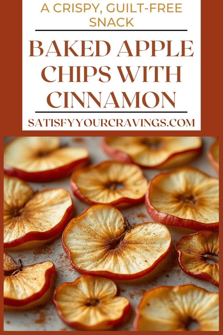 Pinterest pin for a baked apple chips recipe with cinnamon.