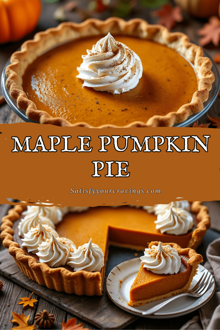 Maple Pumpkin Pie Recipe - Satisfy Your Cravings Blog Pin