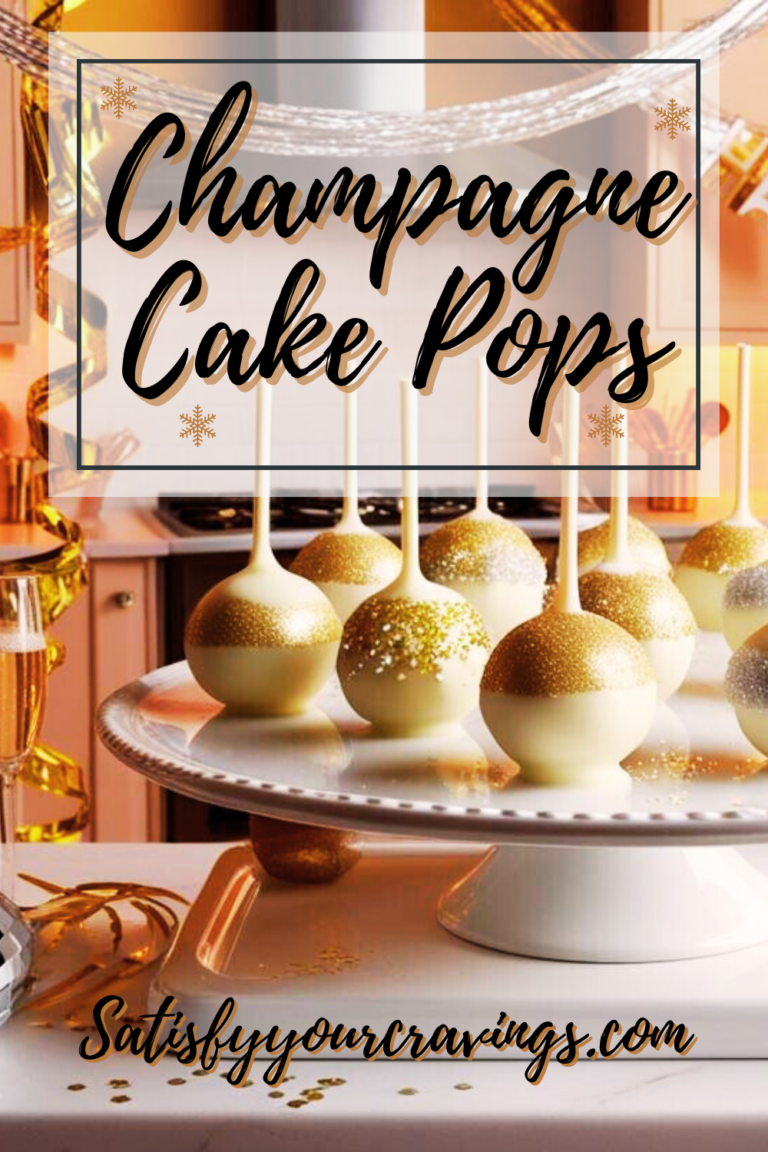 A New Year dessert table featuring champagne cake pops, gold decorations, and champagne flutes.